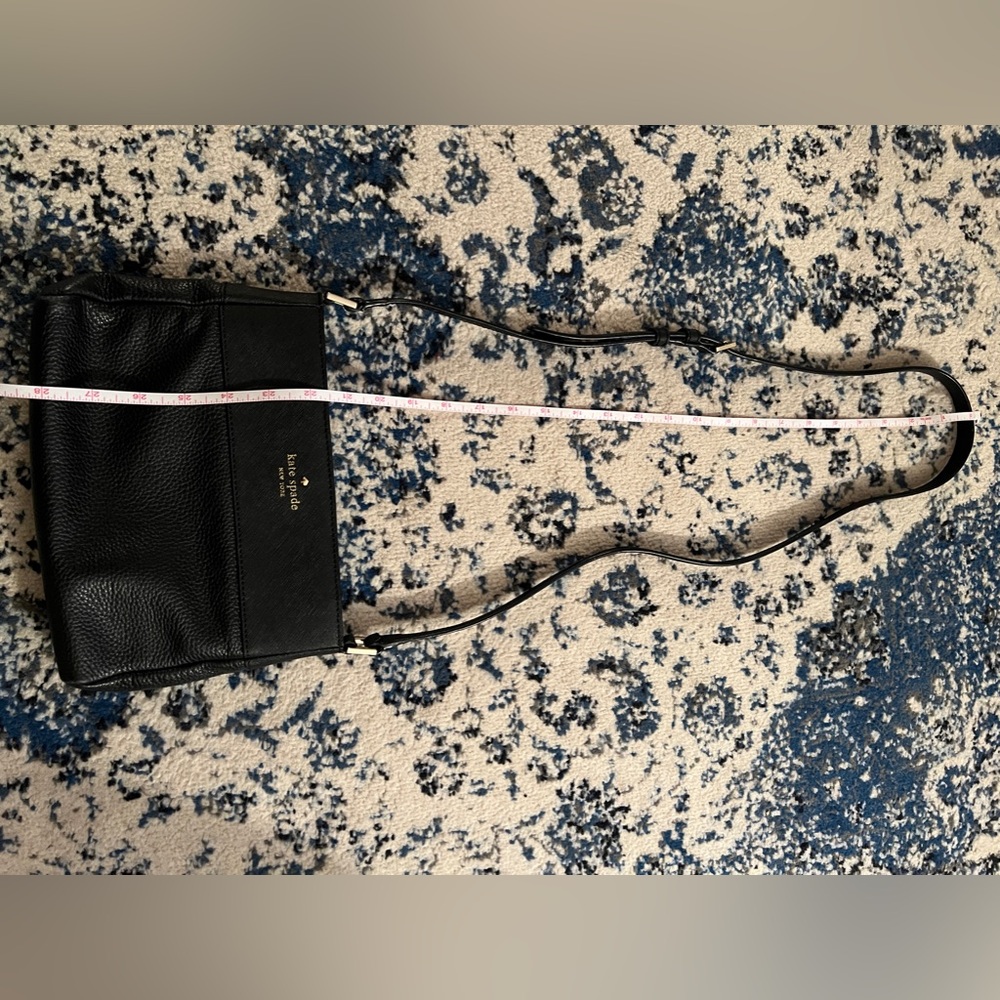 Black Leather Kate Spade Cross Body Purse - Picture 7 of 9